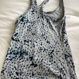 Blue lululemon racer back tank top